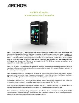 ARCHOS 50 Saphir : le smartphone durci abordable