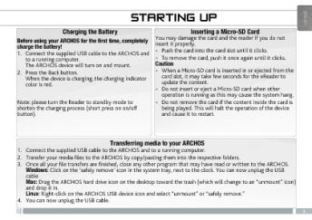 starting up - Archos