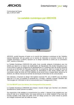 Le cartable numérique par ARCHOS