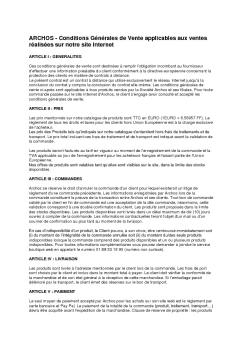 ARCHOS - Conditions Générales de Vente applicables aux ventes ...