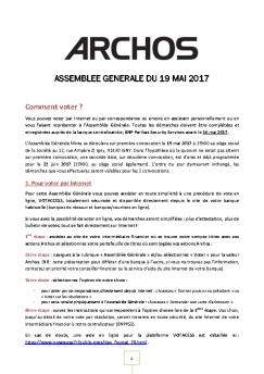 assemblee generale du 19 mai 2017 - Archos