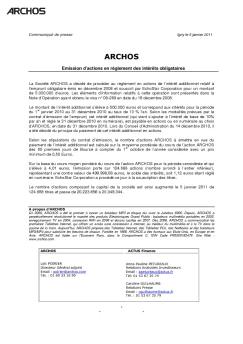 Communiqué paiement intérets en actions 2011