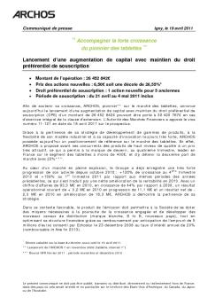 Accompagner la forte croissance du pionnier des tablettes ...