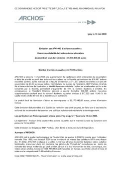 CE COMMUNIQUE NE DOIT PAS ETRE DIFFUSE AUX ETATS ...