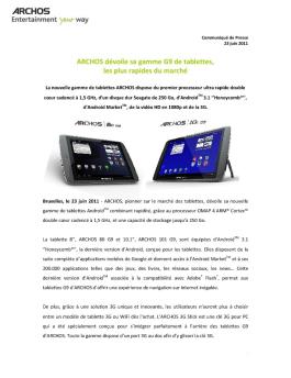 ARCHOS Unveils G9 Turbo, the  Fastest Tablets on Earth