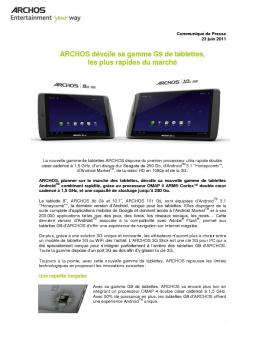 ARCHOS dévoile sa gamme G9 de tablettes, les plus rapides du ...