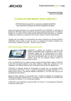 A CHACUN SON MINIPC AVEC ARCHOS !