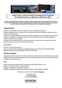 En année de césure, ou alternance dès février 2013 - Epson ...