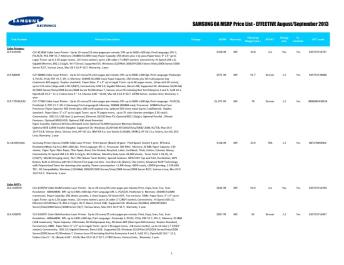 SAMSUNG OA MSRP Price List - EFFECTIVE August ...