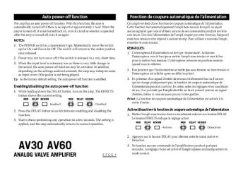 AV30 AV60 Auto power-off function - Vox