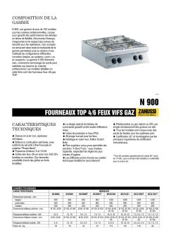 FOURNEAUX TOP 4/6 FEUX VIFS GAZ