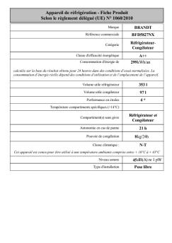 Fiche Produit Selon le règlement délégué (UE) - MegaElectric
