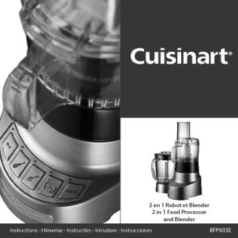 BFP603E 2 en 1 Robot et Blender 2 in 1 Food Processor ... - Cuisinart