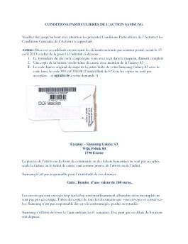 CONDITIONS PARTICULIERES DE L'ACTION SAMSUNG Veuillez lire ...