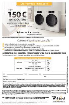 remboursés(1) - Whirlpool