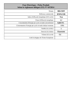 Four Electrique - Fiche Produit Selon le règlement ... - 4CliK.com
