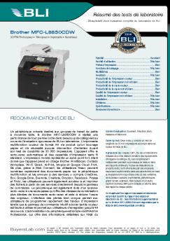 Rapport de tests Buyers Laboratory BLI 2014 - Brother