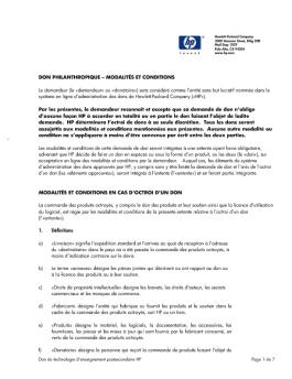 DON PHILANTHROPIQUE – MODALITÉS ET CONDITIONS Le ...