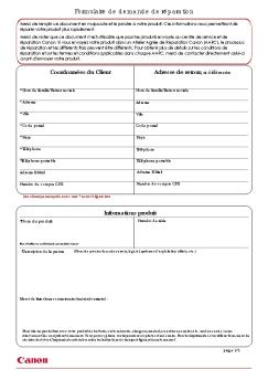 Formulaire de retour client