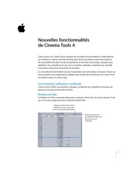 Cinema Tools 4 - Nouvelles fonctionnalités - Apple