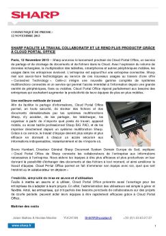 Cloud portal Office Communiqué Presse Français Final - Sharp