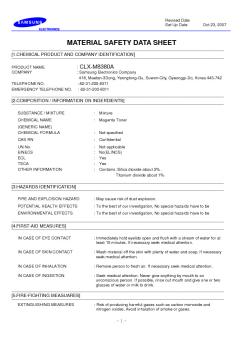 MATERIAL SAFETY DATA SHEET - Samsung
