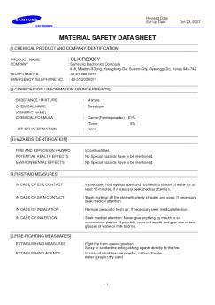 MATERIAL SAFETY DATA SHEET - Samsung