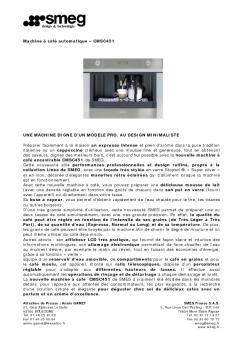 Machine à café automatique – CMSC451 UNE MACHINE ... - Smeg
