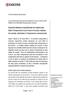 Communiqué de presse (pdf) - Kyocera