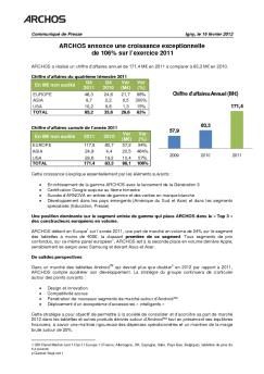 ARCHOS annonce une croissance exceptionnelle de 106% sur l ...