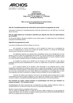 (Communique prog achat actions 2007)