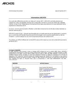 Communiqués presse - informations