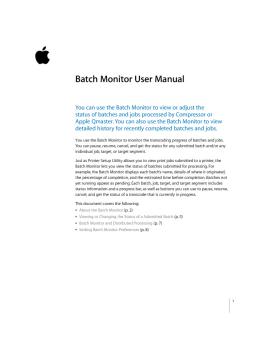Compressor 3 Batch Monitor User Manual - Apple