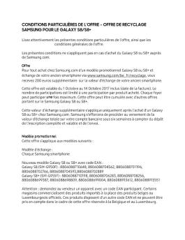 conditions particulières de l'offre – offre de recyclage samsung pour le ...