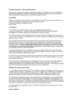 conditions de l'offre - Epson France