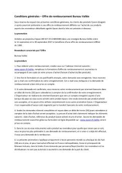 Conditions générales – Offre de remboursement Bureau Vallée - Epson