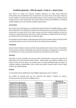 Conditions générales – Offre de reprise « Trade-in » - Epson France