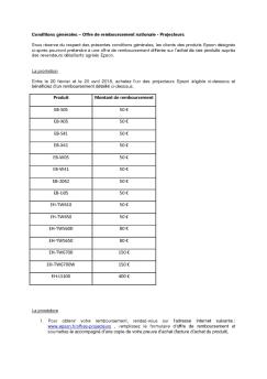 Produit Montant de remboursement EB-S05 50 ... - RueDuCommerce