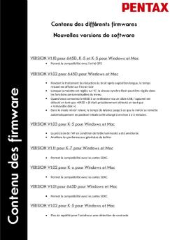 Contenu des firmware