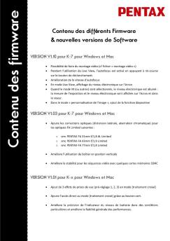 Contenu des firmware