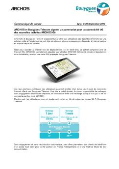 Communiqué de presse ARCHOS et Bouygues Telecom signent un ...