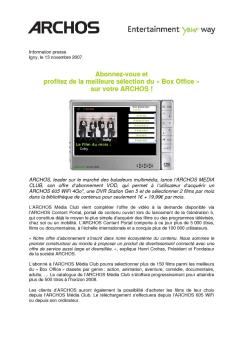 Abonnez-vous et profitez de la meilleure sélection du « Box Office ...