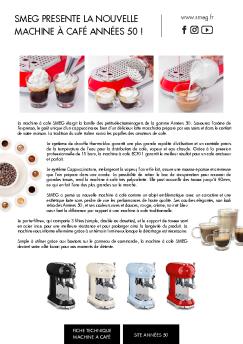 SMEG PRESENTE LA NOUVELLE MACHINE À CAFÉ ANNÉES 50 !