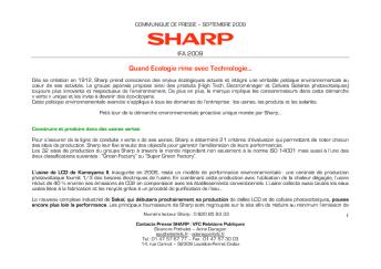 Quand Ecologie rime avec Technologie… - Sharp