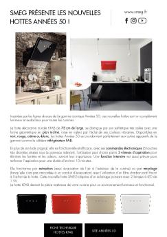 SMEG PRÉSENTE LES NOUVELLES HOTTES ANNÉES 50 !
