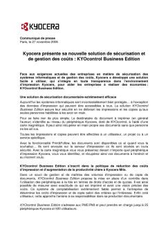Kyocera présente sa nouvelle solution de sécurisation et de gestion ...