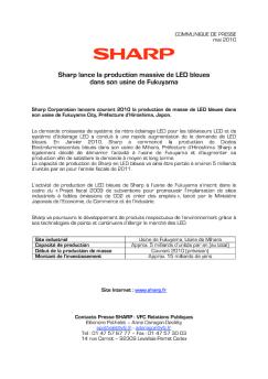Sharp lance la production massive de LED bleues dans son usine ...