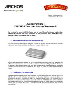 Avant première : l'ARCHOS TV+ chez Surcouf Daumesnil