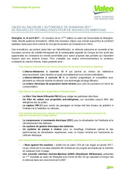 valeo au salon de l'automobile de shanghai 2017 : de nouvelles ...