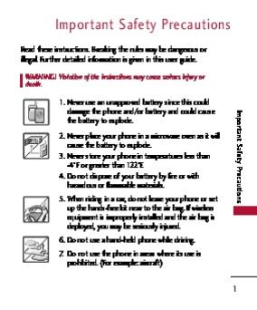 Important Safety Precautions - LG